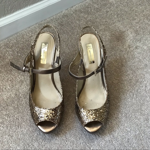 INC International Concepts Gold glitter platform shoes.  Size 8M - Picture 9 of 9